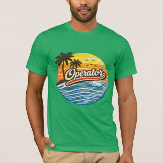 Operator Retro Sunset Design T-shirt