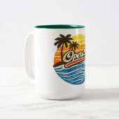 Operator Retro Sunset Design Tweekleurige Koffiemok (Voorkant links)