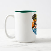 Operator Retro Sunset Design Tweekleurige Koffiemok (Links)