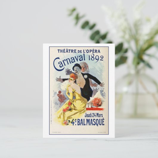 operatorisch theatercarnaval 1892 briefkaart (Staand voorkant)