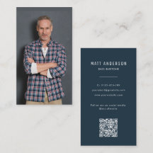 Operazanger Moderne foto QR Code Marine Blauw