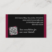 Operazanger Zangleraar QR-code Zwart Donkerrood Visitekaartje (Achterkant)