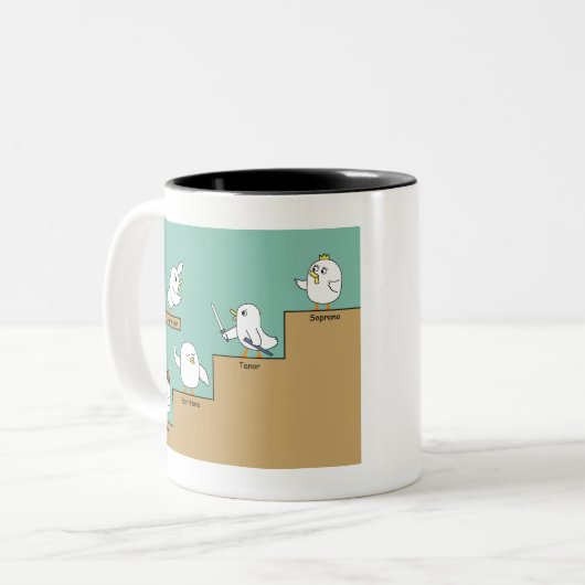 operazers tweekleurige koffiemok (Voorkant links)