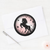 Opfokken Black Stallion Pink Ronde Sticker (Envelop)