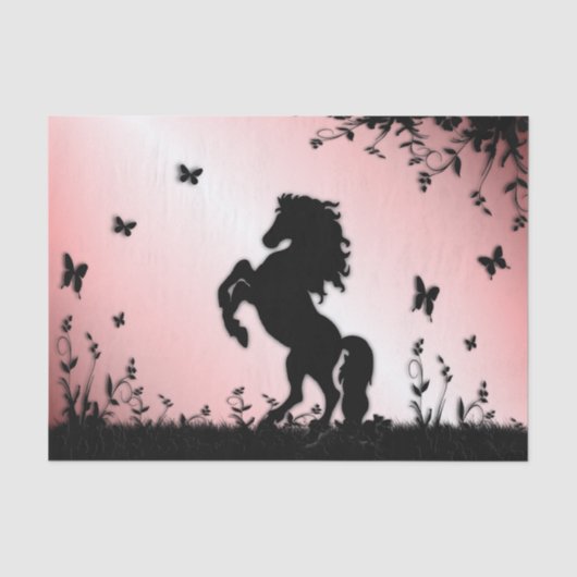 Opfokken Black Stallion Pink Tissuepapier (Voorkant)