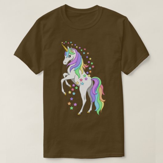 opfokkerij regenboogvaar Unicorn & kleurrijke ste T-shirt (Design voorkant)
