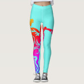 Opfokpaard regenboog print op elke kleur legging (Voorkant)