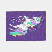  opfokregenboogvaar Unicorn Falling Stars Fleece Deken (Voorkant (Horizontaal))