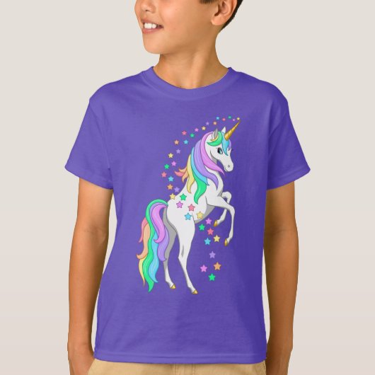 opfokregenboogvaar Unicorn Falling Stars T-shirt (Voorkant)