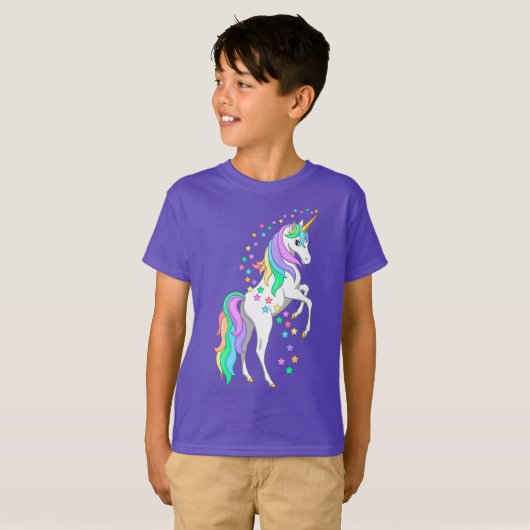 opfokregenboogvaar Unicorn Falling Stars T-shirt (Voorkant volledig)