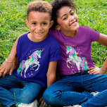 opfokregenboogvaar Unicorn Falling Stars T-shirt<br><div class="desc">Cute rainbow unicorn</div>