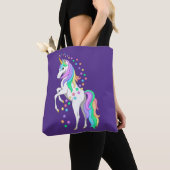  opfokregenboogvaar Unicorn Falling Stars Tote Bag (Dichtbij)