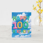 Opgeblazen berichten Mijlpalen 100 - Verjaardag Kaart (Gele Bloem)