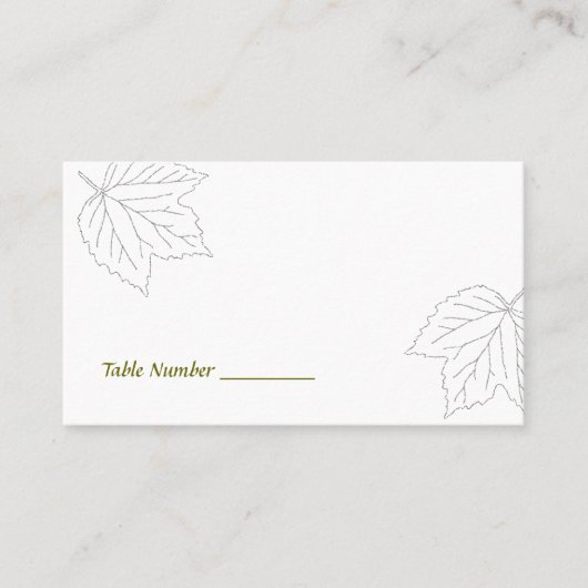 Opgeblazen Maple Leaf Table Number Kaarten Plaatskaartje (Voorkant)