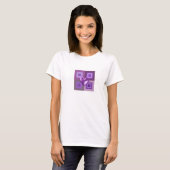 Opgeblazen Paars Hart Ontwerp T-shirt (Voorkant volledig)