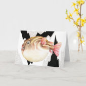 Opgeblazen Wenskaart Pufferfish Kaart (Gele Bloem)