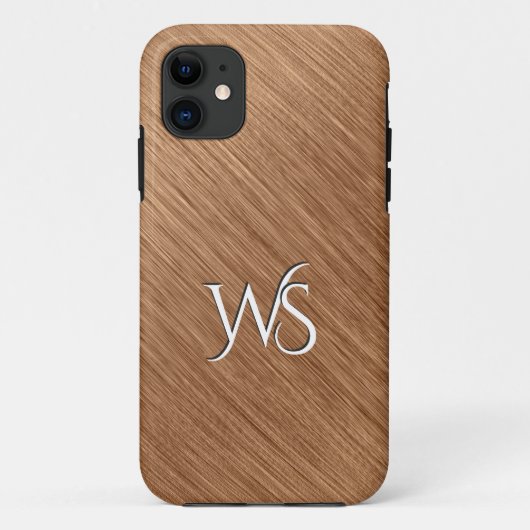 Opgeborgen koperen monogrammen Case-Mate iPhone case (Achterkant)