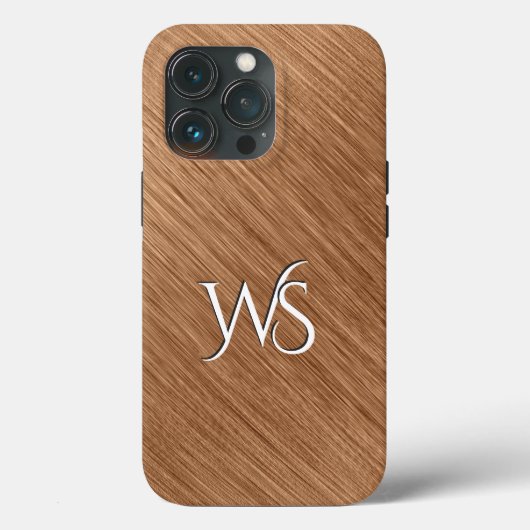 Opgeborgen koperen monogrammen Case-Mate iPhone case (Achterkant)