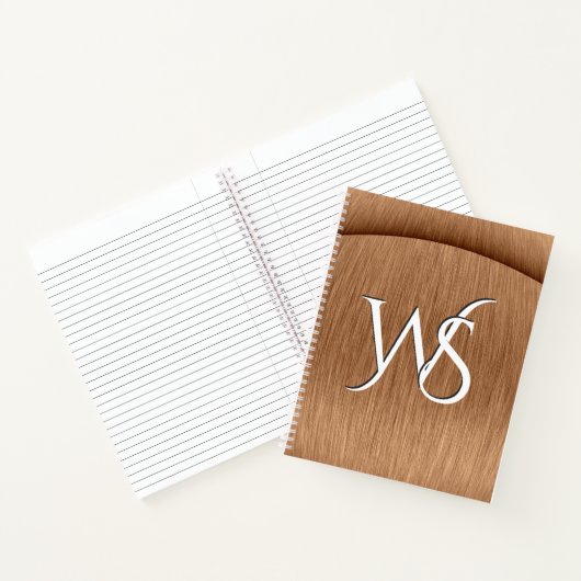 Opgeborgen koperen monogrammen notitieboek (Binnen)