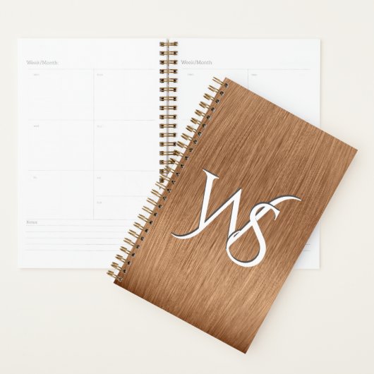Opgeborgen koperen monogrammen planner (Display)