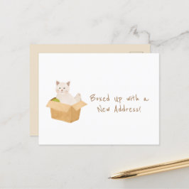 Opgeborgen met een nieuw adres! | Cat Home Verhuiz Briefkaart