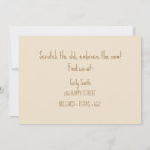 Opgeborgen met een nieuw adres! Kat in beweging Aankondiging (Achterkant)