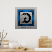 Opgeborgen metalen uiterlijk surfbaar poster (Keuken)