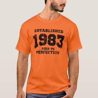 Opgebouwd in 1983 verouderd tot perfectie t-shirt