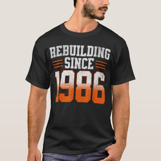 Opgebouwd sinds 1986 vintage t-shirt (Voorkant)