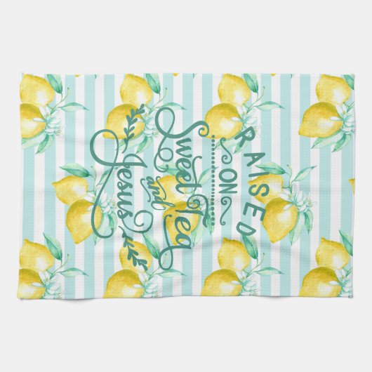 Opgebracht op Sweet Tea en Jesus | Lemon Pattern Theedoek (Horizontaal)