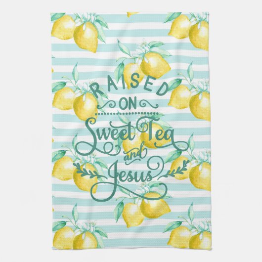 Opgebracht op Sweet Tea en Jesus | Lemon Pattern Theedoek (Verticaal)