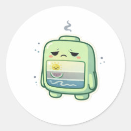 Opgebrand Ronde Sticker