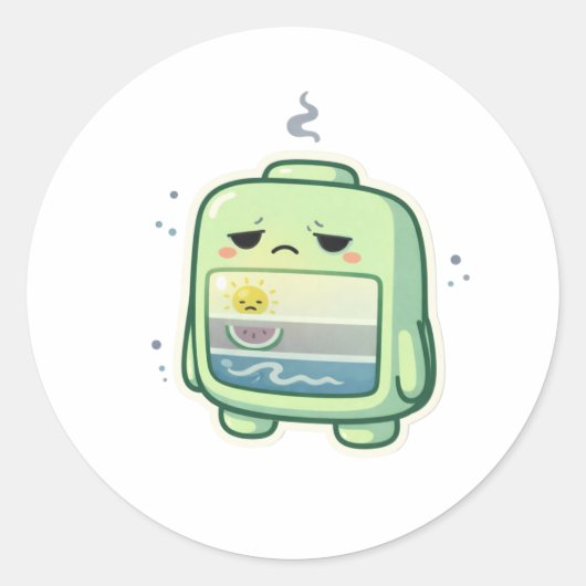 Opgebrand Ronde Sticker (Voorkant)