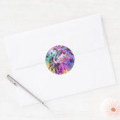 Opgedirkt Flamingo Ronde Sticker (Envelop)