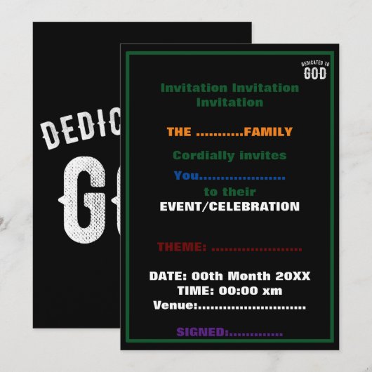 OPGEDRAGEN AAN GOD AAN TE PASSEN KOELE WITTE TEKST KAART (Voorkant / Achterkant)