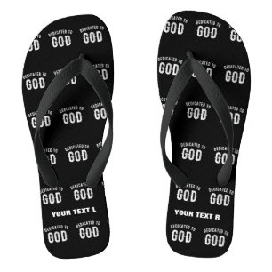 OPGEDRAGEN AAN GOD AAN TE PASSEN KOELWITTE TEKST TEENSLIPPERS
