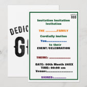 OPGEDRAGEN AAN GOD COOLE AANPASBARE ZWARTE TEKST KAART (Voorkant / Achterkant)