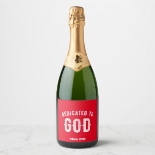 OPGEDRAGEN AAN GOD  RODE KOELE WITTE TEKST SPARKLING WIJNETIKET