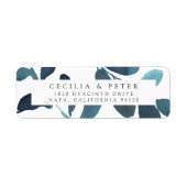 Opgedrukt botanisch retouradres Etiket Ultramarine (Voorkant)