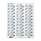 Opgedrukt botanisch retouradres Etiket Ultramarine (Full Sheet)