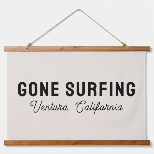 Opgegaan in Surfen Aangepaste Strandhuis Decoratie Hangend Wandkleed (Voorkant)