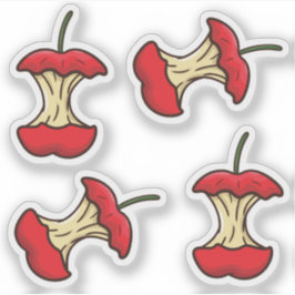 Opgegeten Appelklokhuis retro stijl leuke vruchten Sticker