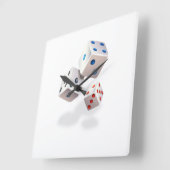 Opgegooide dobbelstenen met kleurrijke Stippen Vierkante Klok (Hoek)