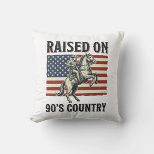 Opgegroeid met 90s Country Cowboy Western T-shirto Kussen