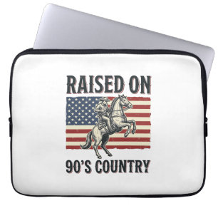 Opgegroeid met 90s Country Cowboy Western T-shirto Laptop Sleeve