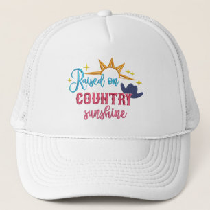 Opgegroeid met Country Sunshine Quote Cowboy Hoed Trucker Pet