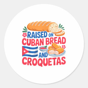 Opgegroeid met Cubaans brood en croquetas Cuba-vla Ronde Sticker