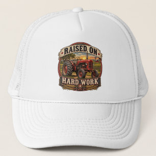 Opgegroeid met Hard Werk Vintage Boerentractor Hoe Trucker Pet