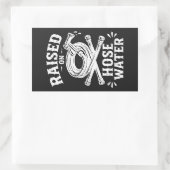 Opgegroeid met slangwater rechthoekige sticker (Tas)