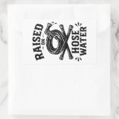 Opgegroeid met slangwater rechthoekige sticker (Tas)